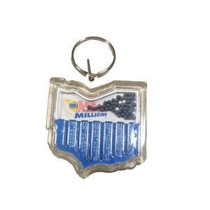 Ohio Lottery Mega Million Game Keychain Plastic Vintage Faded